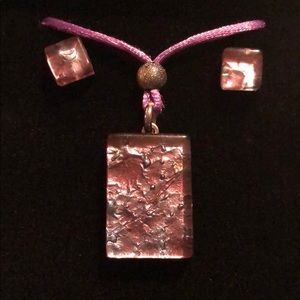 NEW! Murano Glass Necklace and Earring Set